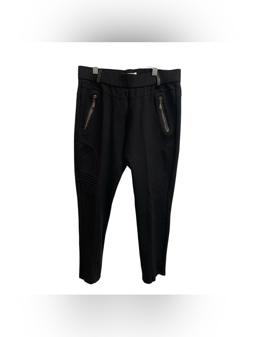 Parasuco Black Moto-Style Jogger Pants Size M